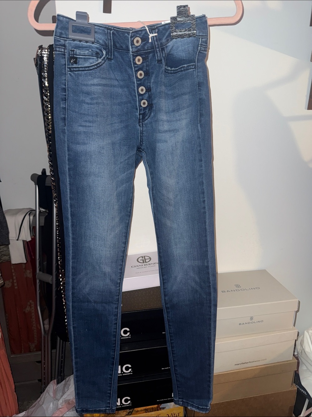 Women’s High-Rise Button-Fly Blue super Skinny Jeans